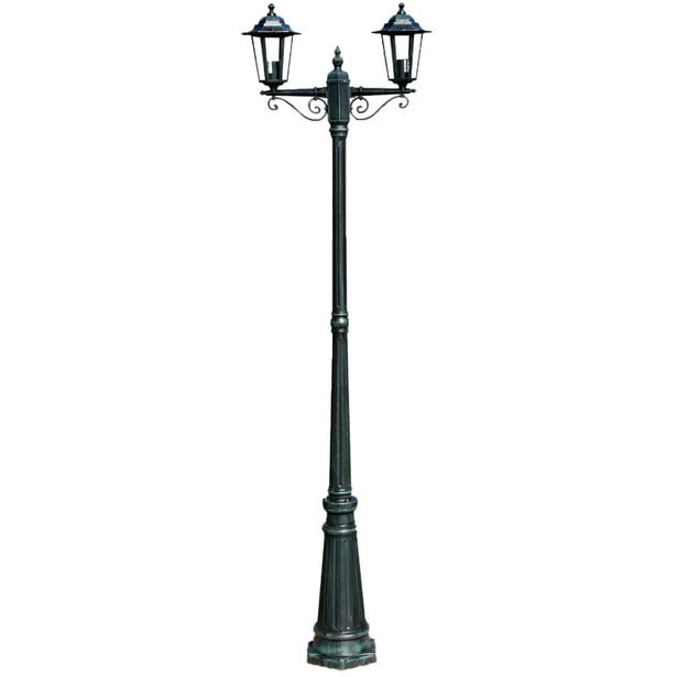 Preston puutarhan valotolppa 2-lyhtyä korkeus 215 cm_1