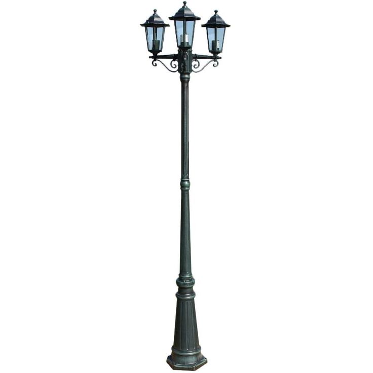 Preston puutarhan valotolppa 3-lyhtyä korkeus 215 cm_1