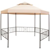 Puutarhakatos/paviljonki kuusikulmio 323x265 cm beige