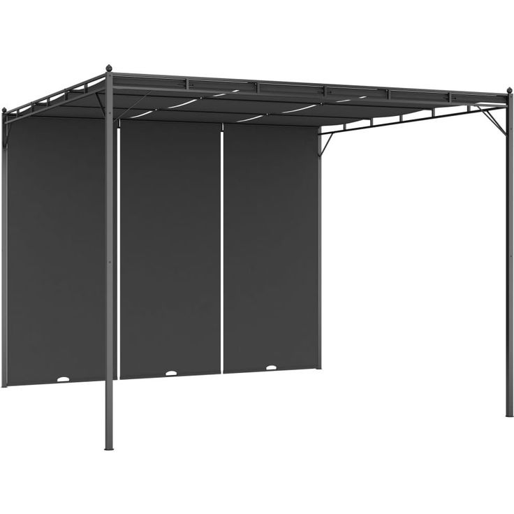 Puutarhan huvimaja sivuverholla 3x3x2,25 cm antrasiitti_1