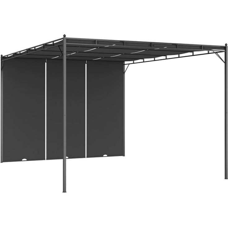 Puutarhan huvimaja sivuverholla 4x3x2,25 cm antrasiitti_1