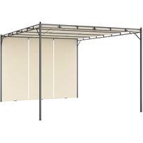 Puutarhan huvimaja sivuverholla 4x3x2,25 cm kerma