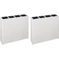 Puutarhan kukkalaatikko 4 ruukulla 2 kpl polyrottinki