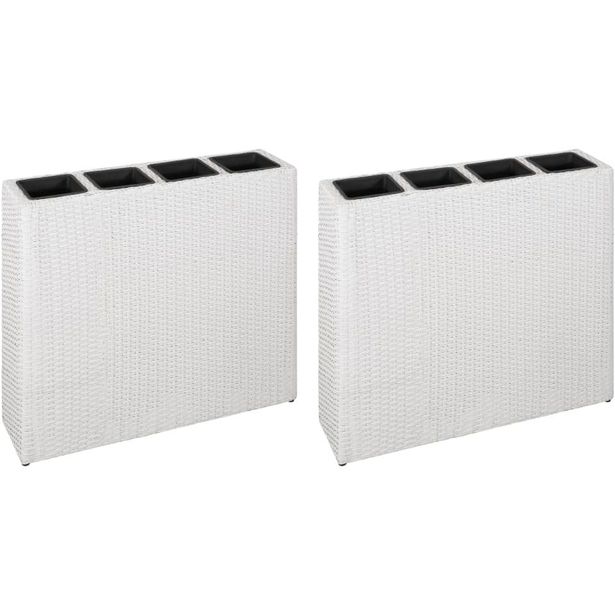 Puutarhan kukkalaatikko 4 ruukulla 2 kpl polyrottinki_1