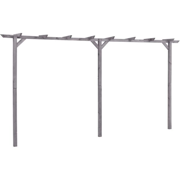 Puutarhan pergola harmaa 400x40x205 cm kyllästetty mänty_1