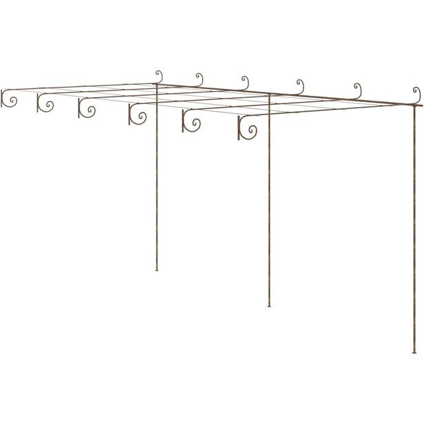 Puutarhan ruusukaari antiikkiruskea 6x3x2,5 m rauta_1