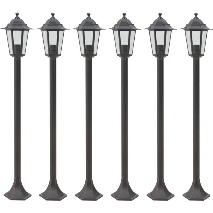 Pylväsvalaisimet puutarhaan 6 kpl e27 110cm alumiini pronssi_1