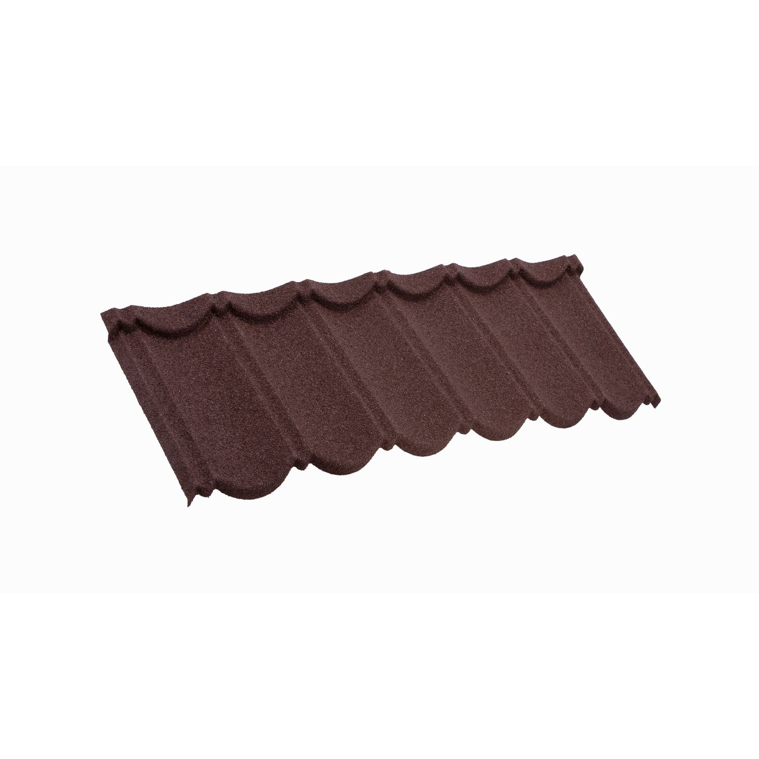 Kivipäällysteinen peltikatto Queentile Classic, 1140x410mm, Tummanruskea