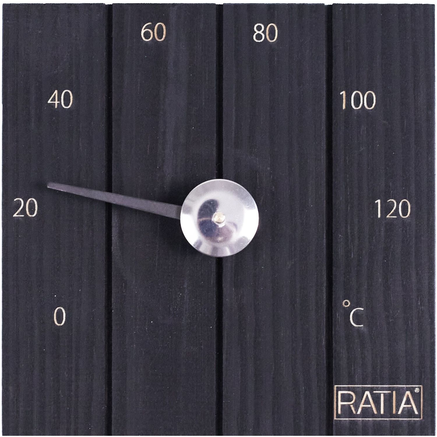 Saunamittari Ratia Laituri, 12.5x12,5x3 cm, mänty, musta