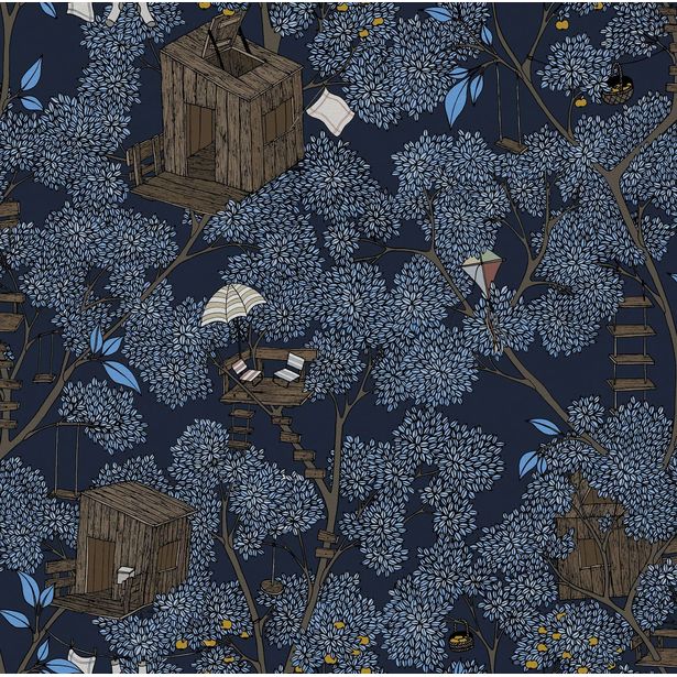 Tapetti Rebel Walls Treehouse Night