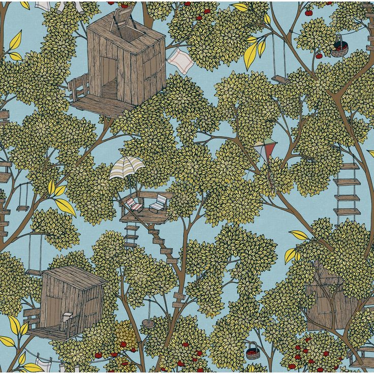 Lastenhuoneen tapetti Rebel Walls Treehouse Sunshine