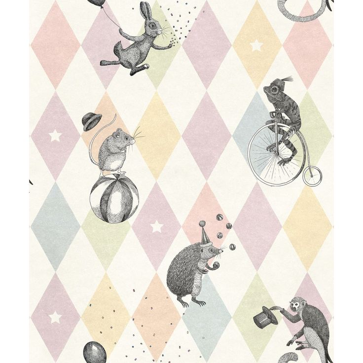 Lastenhuoneen tapetti Rebel Walls Circus Corner Pastel