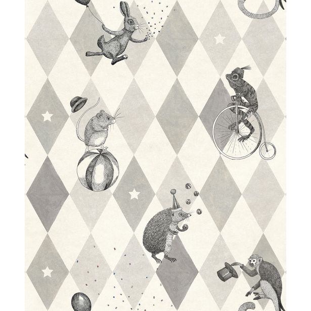 Tapetti Rebel Walls Circus Corner Graphite