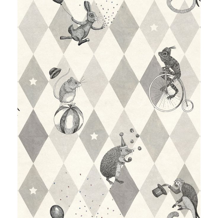 Lastenhuoneen tapetti Rebel Walls Circus Corner Graphite