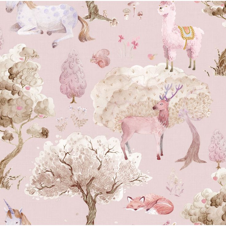 Lastenhuoneen tapetti Rebel Walls Dreamland Bubblegum