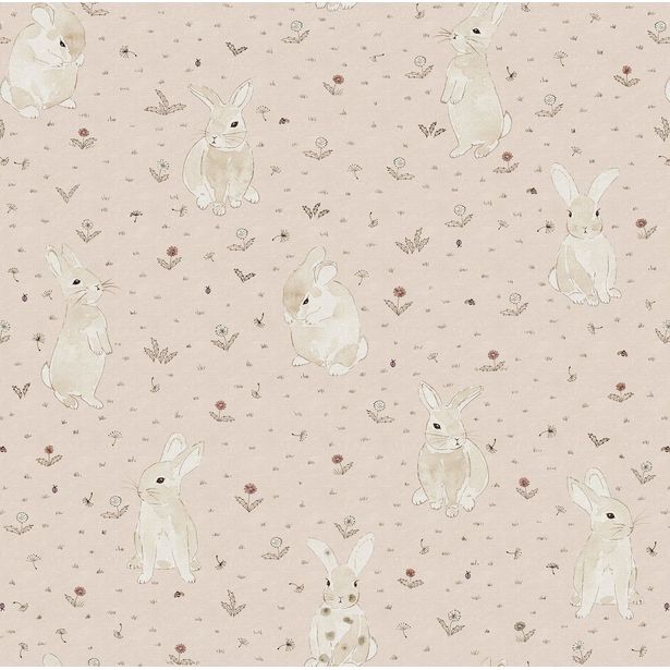 Tapetti Rebel Walls Bunny Field Pink