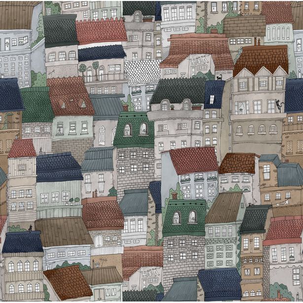 Tapetti Rebel Walls Dream Town Fall