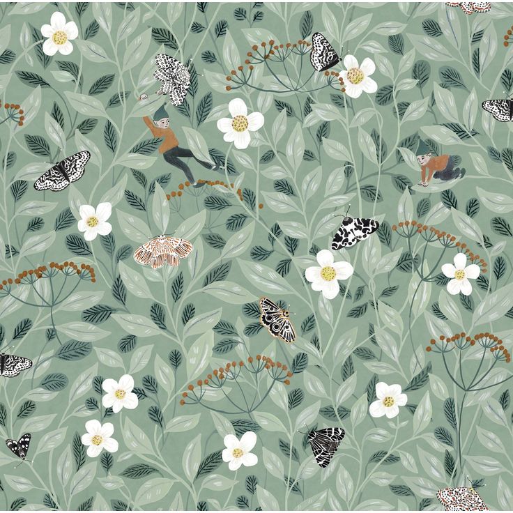 Lastenhuoneen tapetti Rebel Walls Pixie Shore Mint