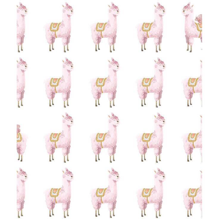 Lastenhuoneen tapetti Rebel Walls Alpaca Rebel Pink