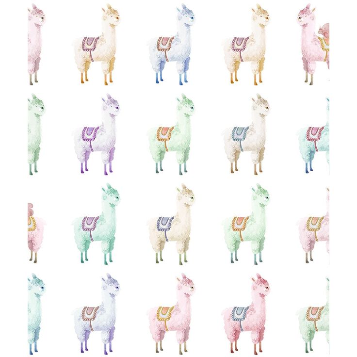 Lastenhuoneen tapetti Rebel Walls Alpaca Rebel Rainbow