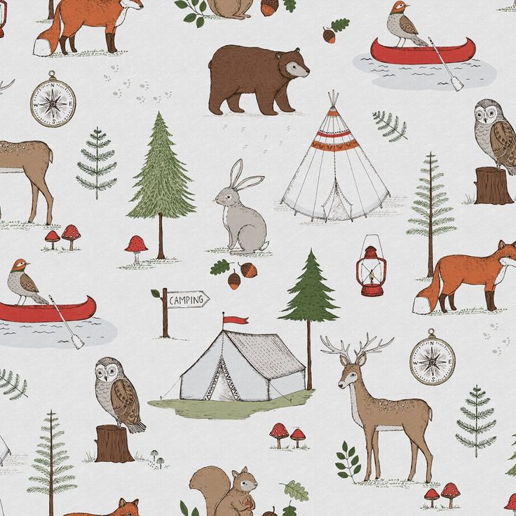 Tapetti Rebel Walls Camping Trip Mini, Nature (R18556)
