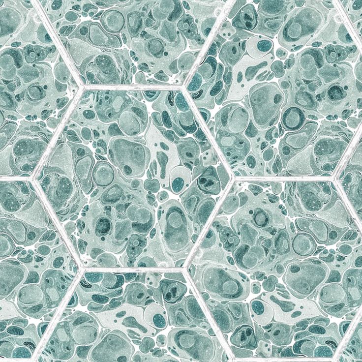 Tapetti Rebel Walls Marbled Hexagon Tiles, Green (R18559)