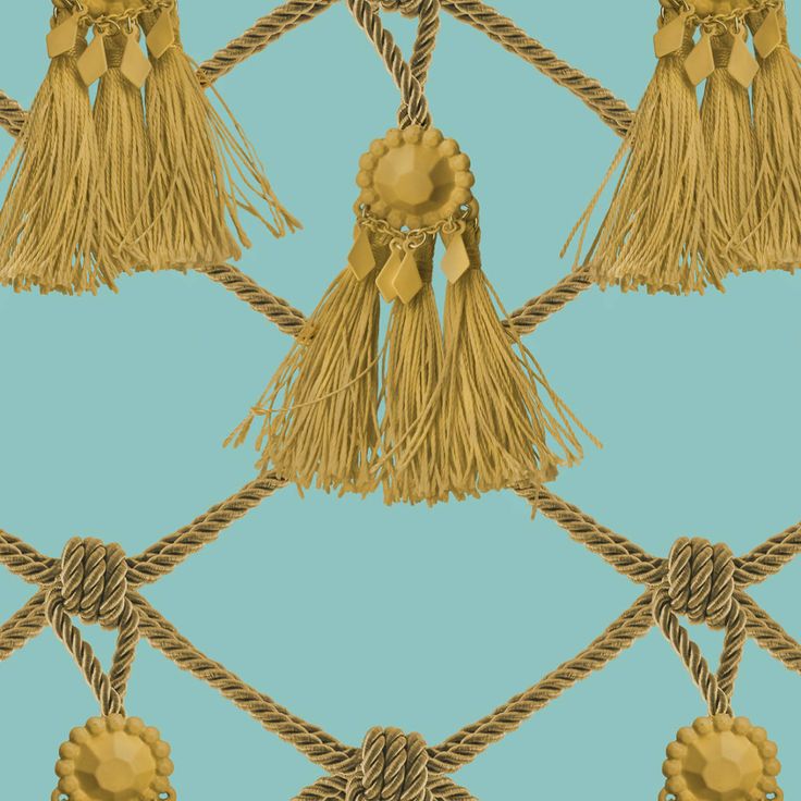Tapetti Rebel Walls Tassels, Soft Turquoise (R18561)