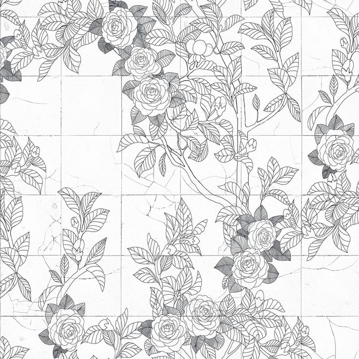 Mittatilaustapetti Rebel Walls Rose Tiles, Graphite (R19310)