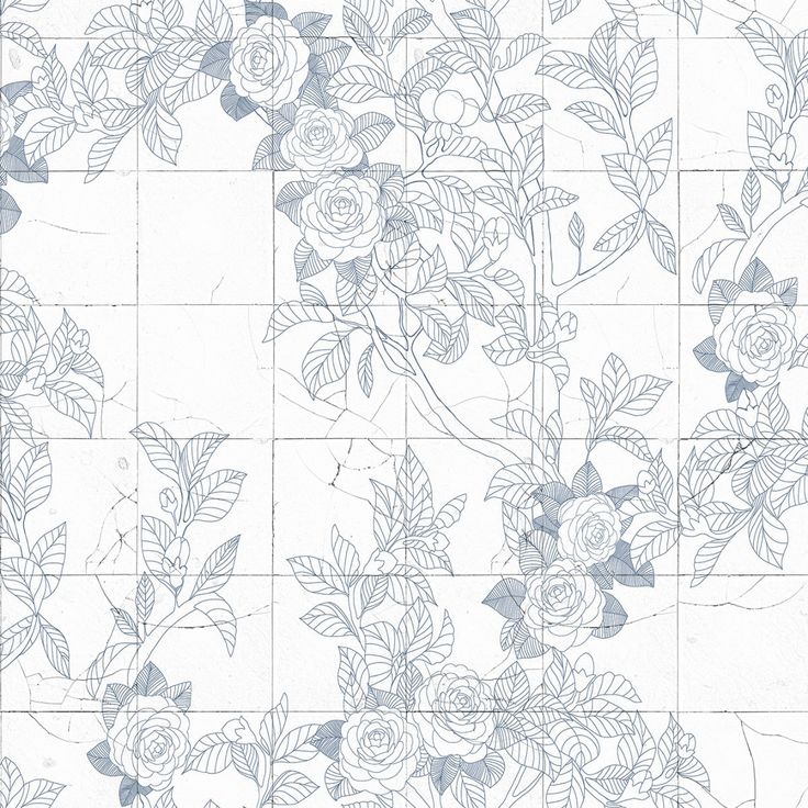 Mittatilaustapetti Rebel Walls Rose Tiles, Blue (R19311)