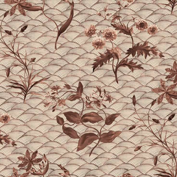 Mittatilaustapetti Rebel Walls Floral Ripple Rust (R19320)