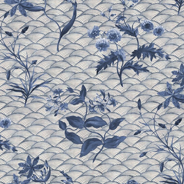 Mittatilaustapetti Rebel Walls Floral Ripple Blue (R19321)