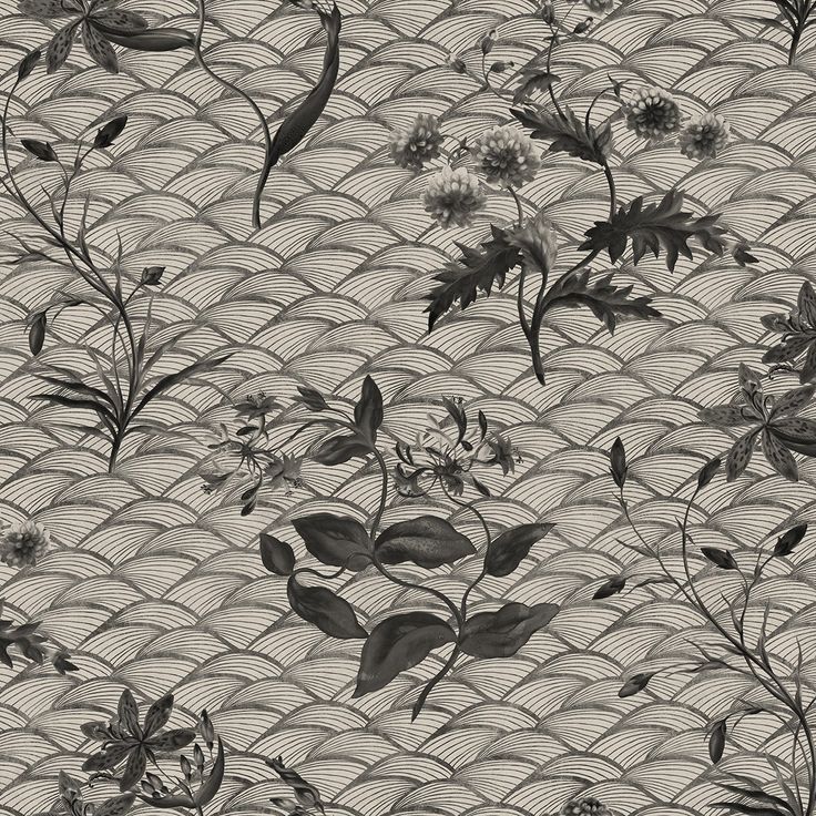 Mittatilaustapetti Rebel Walls Floral Ripple Graphite (R19322)