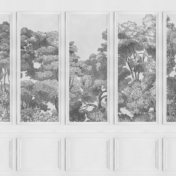 Mittatilaustapetti Rebel Walls Bellewood Panels, Graphite (R19388)