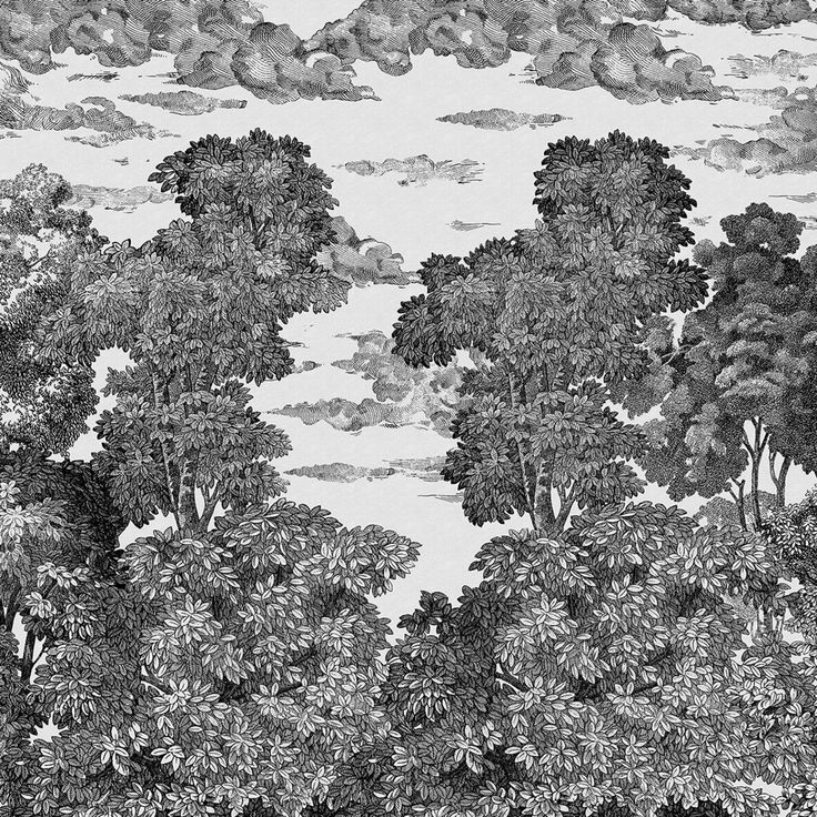 Mittatilaustapetti Rebel Walls Bellewood Under The Clouds, Graphite (R19442)