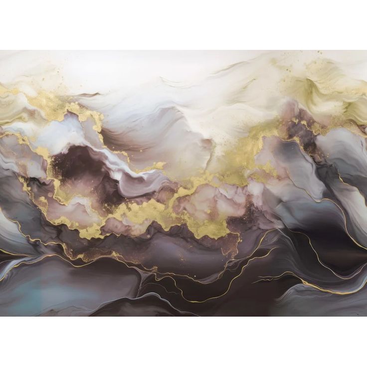 Kuvatapetti Rebel Walls Gold Stream lila, mittatilaus, non-woven