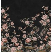 Kuvatapetti Rebel Walls Floral Chinoiserie musta, mittatilaus, non-woven
