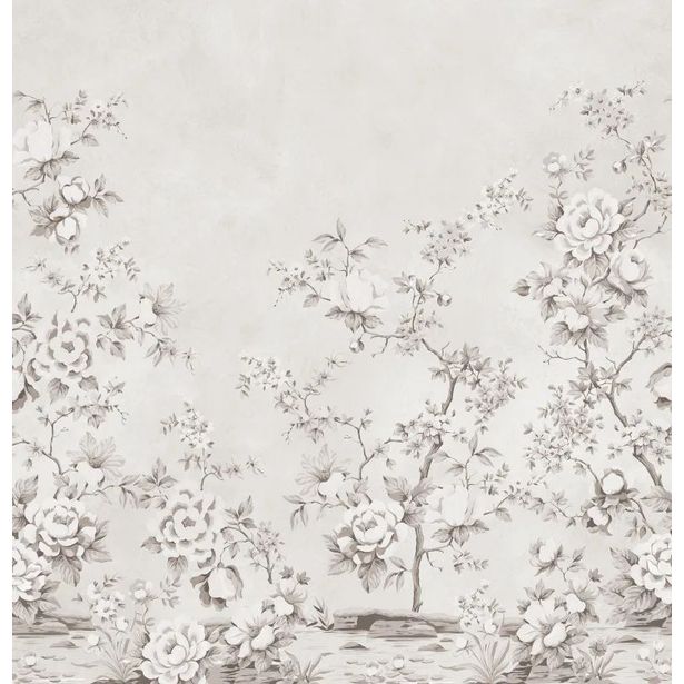 Kuvatapetti Rebel Walls Floral Chinoiserie harmaa, mittatilaus, non-woven
