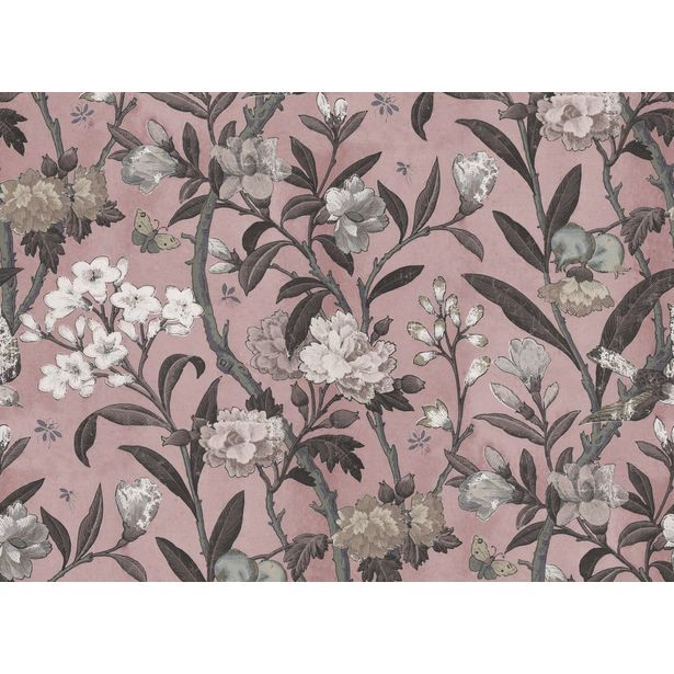 Kuvatapetti Rebel Walls Winding Bloom vaaleanpunainen, mittatilaus, non-woven