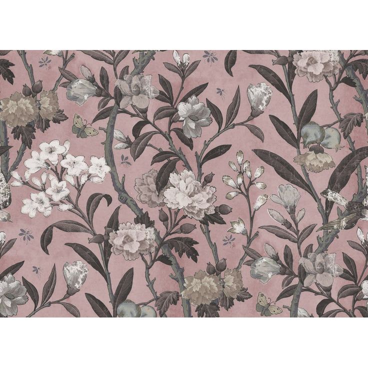 Kuvatapetti Rebel Walls Winding Bloom vaaleanpunainen, mittatilaus, non-woven