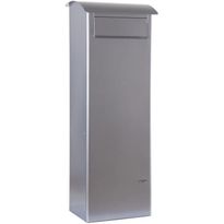 Postilaatikko Berglund M2000B, avaus takapuolelta, hopea