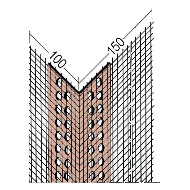 Tasoituslista ulkokulmaan Jorma, verkolla, 150x100mm x 2.5m