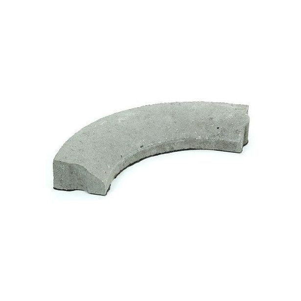 Liimattava reunakivi Rudus, kulma R250 kovera, 490x130x80mm, sileä, harmaa