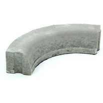 Liimattava reunakivi Rudus, kulma R250 kovera, 490x130x120mm, sileä, harmaa