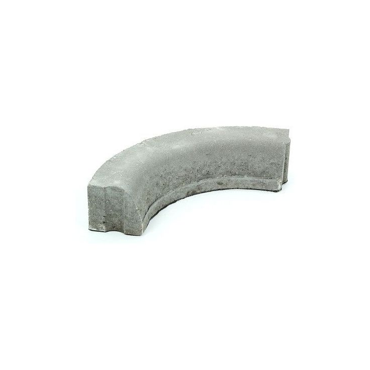 Liimattava reunakivi Rudus, kulma R250 kovera, 490x130x120mm, sileä, harmaa