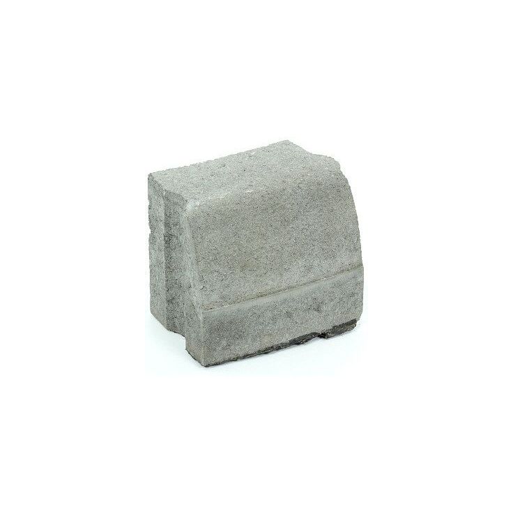 Liimattava reunakivi Rudus, kaarre R1000 kupera, 195x130x160mm, sileä, harmaa