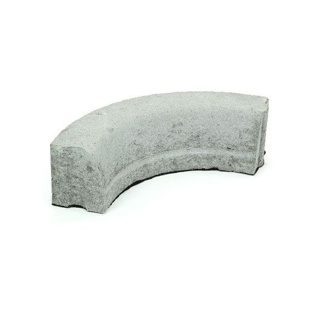 Liimattava reunakivi Rudus, kulma R250 kovera, 490x130x160mm, sileä, harmaa