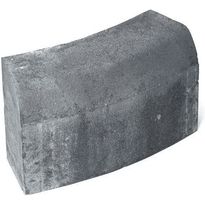 Upotettava reunakivi Rudus H14, kaarre R1000 kupera, 523x170x300mm, sileä, harmaa
