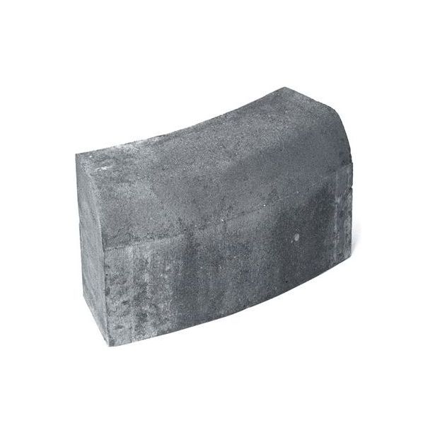 Upotettava reunakivi Rudus H14, kaarre R1000 kupera, 523x170x300mm, sileä, harmaa