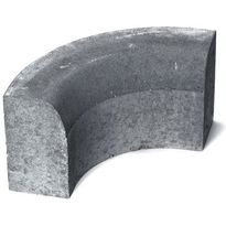 Upotettava reunakivi Rudus H11, kulma R250 kovera, 493x170x300mm, sileä, harmaa