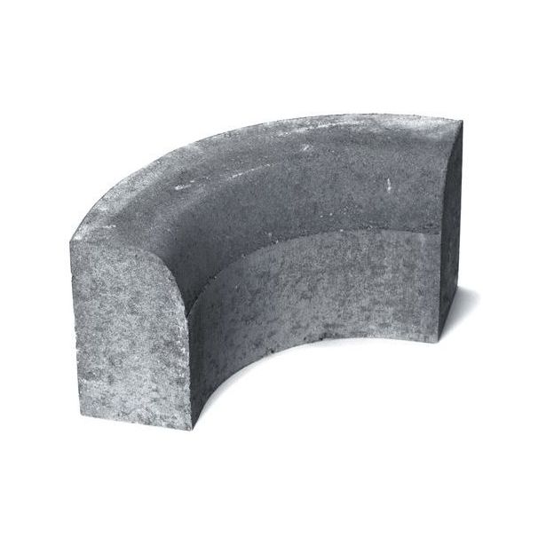 Upotettava reunakivi Rudus H11, kulma R250 kovera, 493x170x300mm, sileä, harmaa